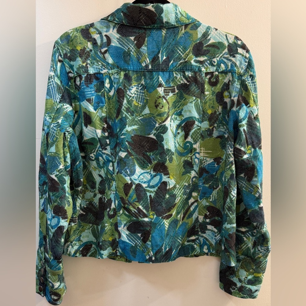 Chico’s Abstract Floral Tapestry Jacket Size 2 (L/12-14) - Picture 10 of 11